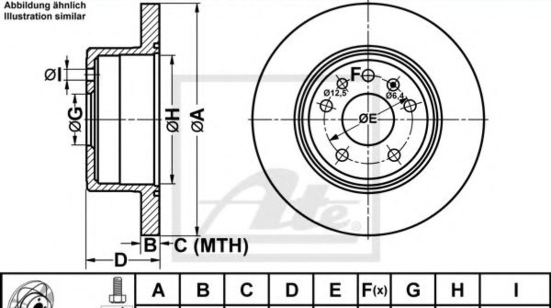 Disc frana OPEL VECTRA B Combi (31) (1996 - 2003) ATE 24.0310-0226.1 piesa NOUA