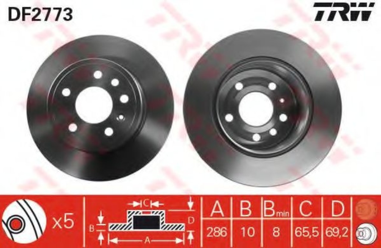 Disc frana OPEL VECTRA B Hatchback (38) (1995 - 2003) TRW DF2773 piesa NOUA