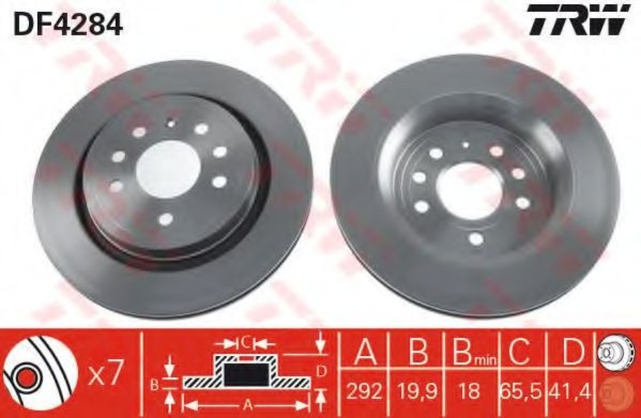 Disc frana OPEL VECTRA C (2002 - 2016) TRW DF4284 piesa NOUA