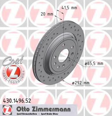 Disc frana OPEL VECTRA C Combi (2003 - 2016) ZIMMERMANN 430.1496.52 piesa NOUA