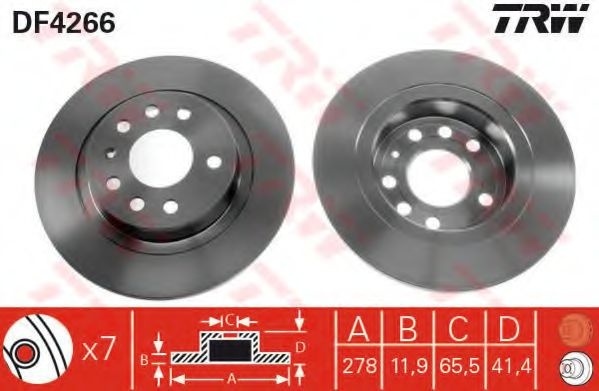 Disc frana OPEL VECTRA C GTS (2002 - 2016) TRW DF4266 piesa NOUA