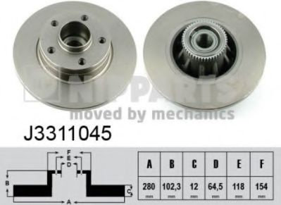 Disc frana OPEL VIVARO combi (J7) (2001 - 2014) NIPPARTS J3311045 piesa NOUA