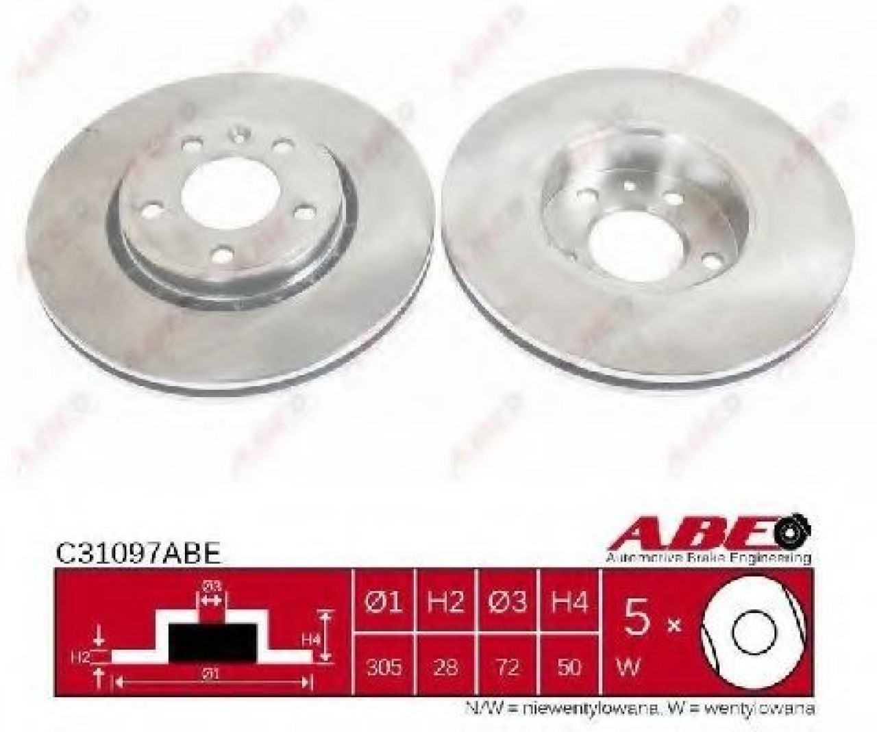 Disc frana OPEL VIVARO platou / sasiu (E7) (2006 - 2014) ABE C31097ABE piesa NOUA