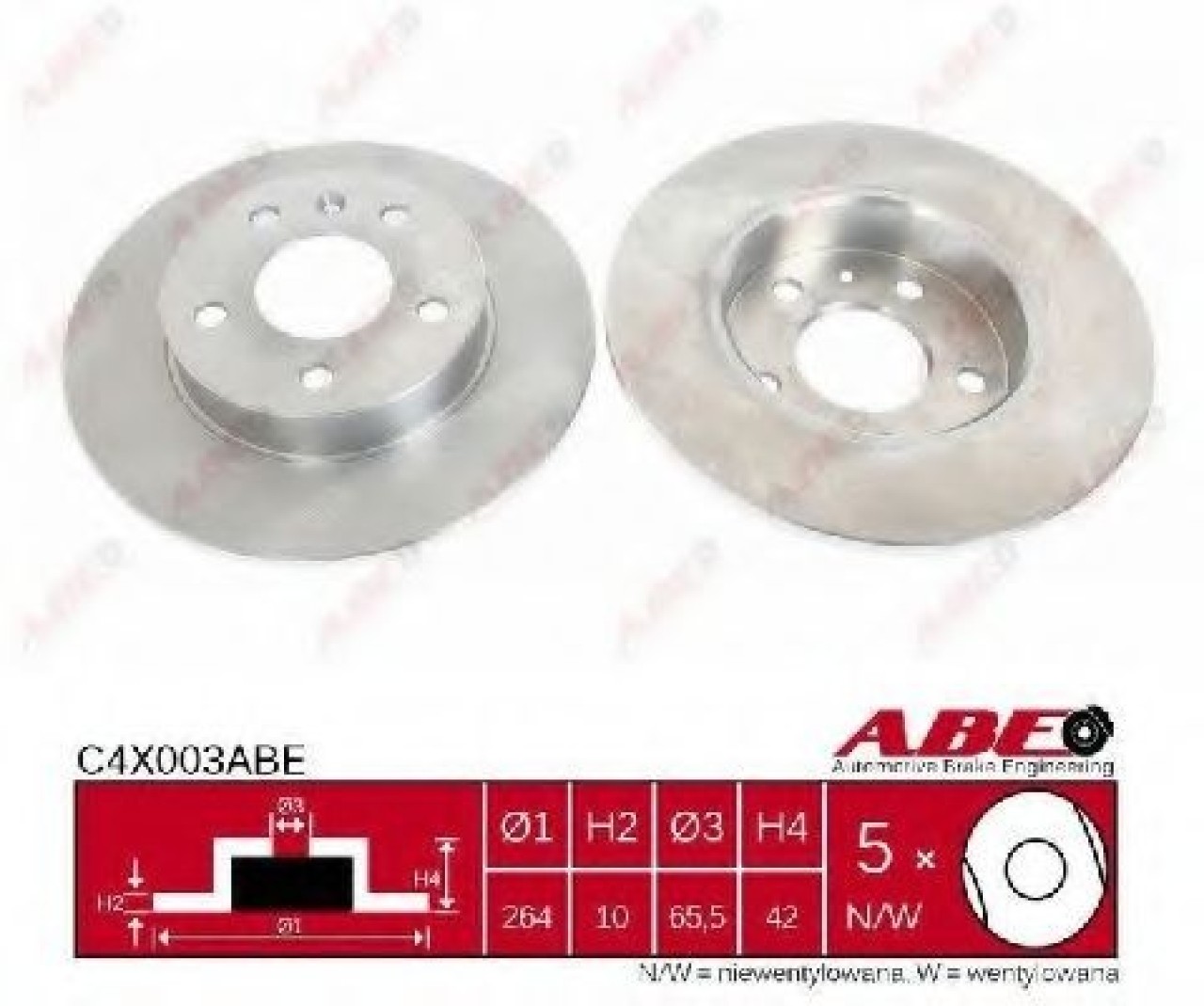 Disc frana OPEL ZAFIRA B (A05) (2005 - 2016) ABE C4X003ABE piesa NOUA