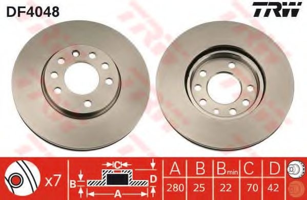 Disc frana OPEL ZAFIRA B (A05) (2005 - 2016) TRW DF4048 piesa NOUA