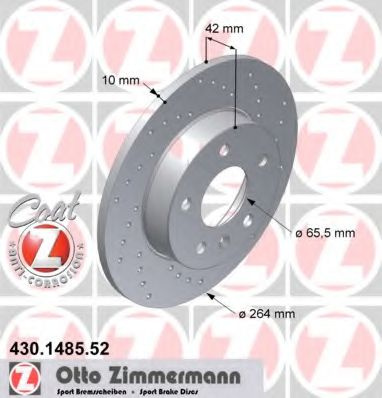 Disc frana OPEL ZAFIRA B (A05) (2005 - 2016) ZIMMERMANN 430.1485.52 piesa NOUA