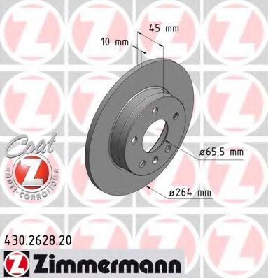 Disc frana OPEL ZAFIRA B (A05) (2005 - 2016) ZIMMERMANN 430.2628.20 piesa NOUA