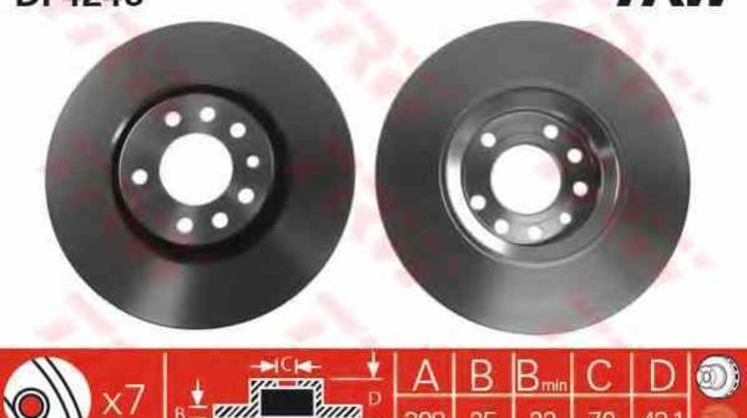 Disc frana OPEL ZAFIRA TOURER C (P12) TRW DF4246