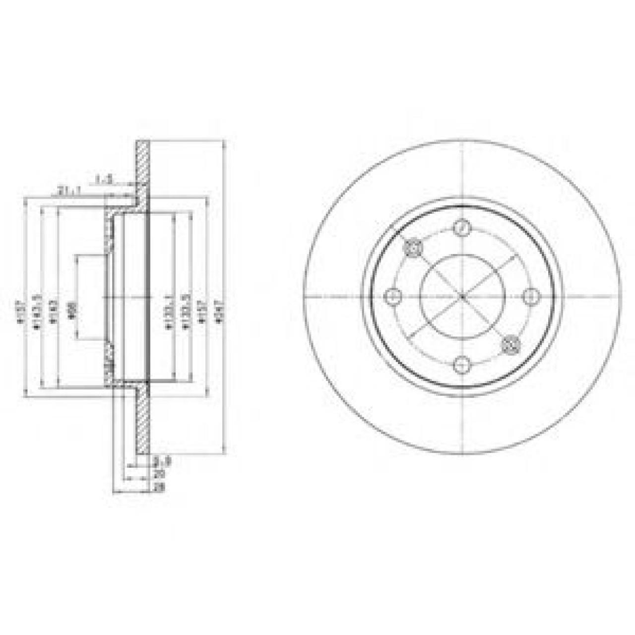 Disc frana PEUGEOT 106 I (1A, 1C) (1991 - 1996) DELPHI BG2213 piesa NOUA