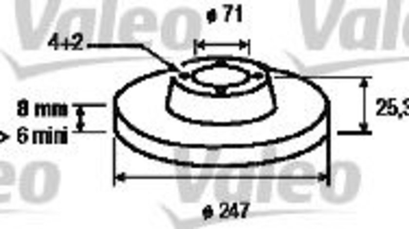 Disc frana PEUGEOT 106 II (1) (1996 - 2016) VALEO 186416 piesa NOUA