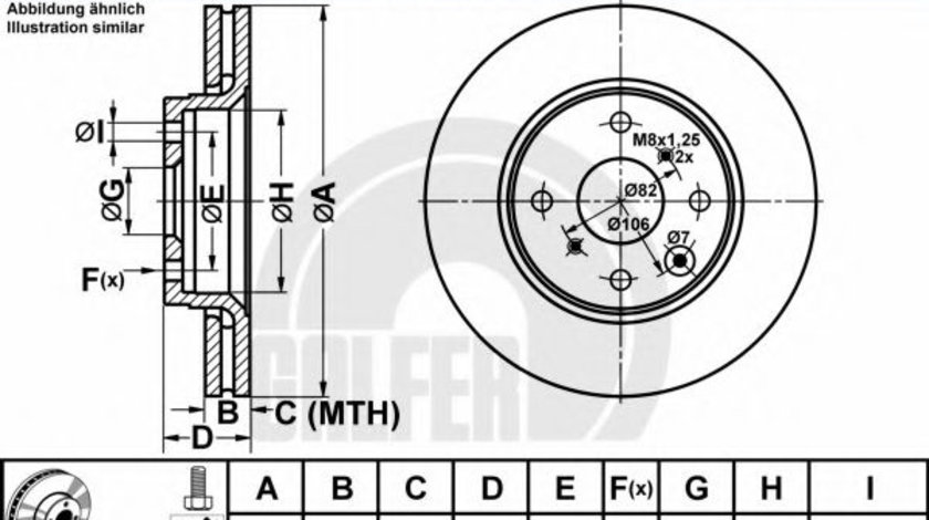 Disc frana PEUGEOT 108 (2014 - 2016) GALFER B1.G220-0180.1 piesa NOUA