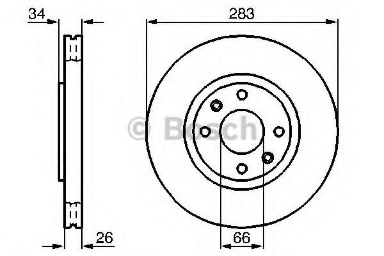Disc frana PEUGEOT 2008 (2013 - 2016) BOSCH 0 986 478 979 piesa NOUA