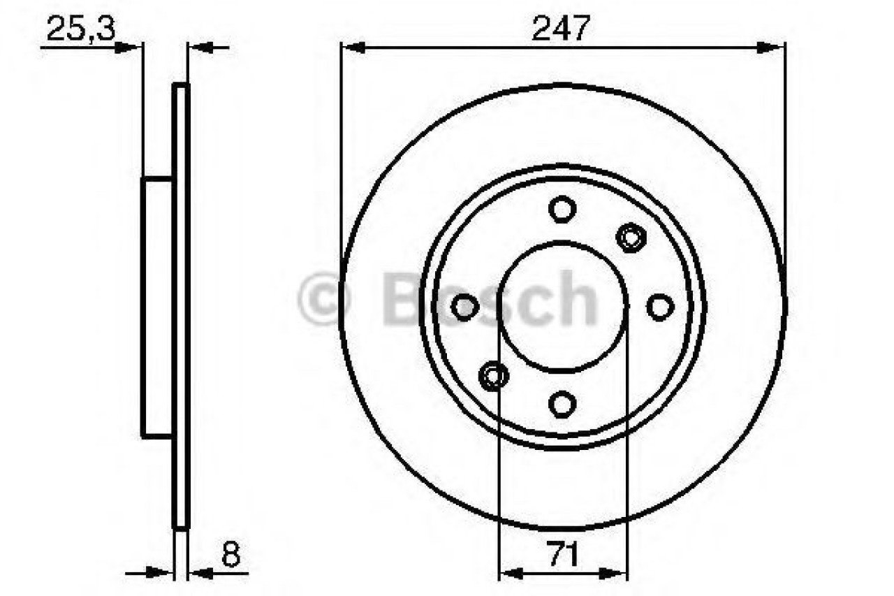 Disc frana PEUGEOT 206 CC (2D) (2000 - 2016) BOSCH 0 986 479 B35 piesa NOUA