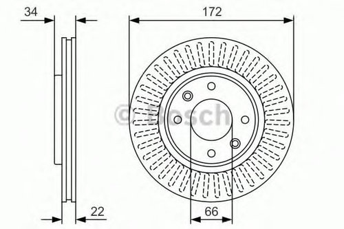 Disc frana PEUGEOT 206 CC (2D) (2000 - 2016) BOSCH 0 986 479 R63 piesa NOUA