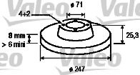 Disc frana PEUGEOT 206 Hatchback (2A/C) (1998 - 2016) VALEO 186416 piesa NOUA