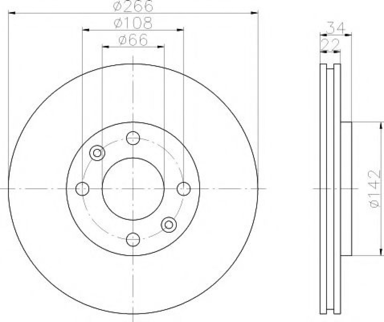 Disc frana PEUGEOT 206 Hatchback (2A/C) (1998 - 2016) TEXTAR 92111503 piesa NOUA