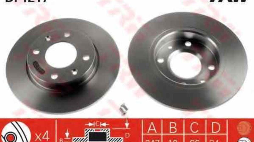 Disc frana PEUGEOT 206 hatchback 2A/C TRW DF1217
