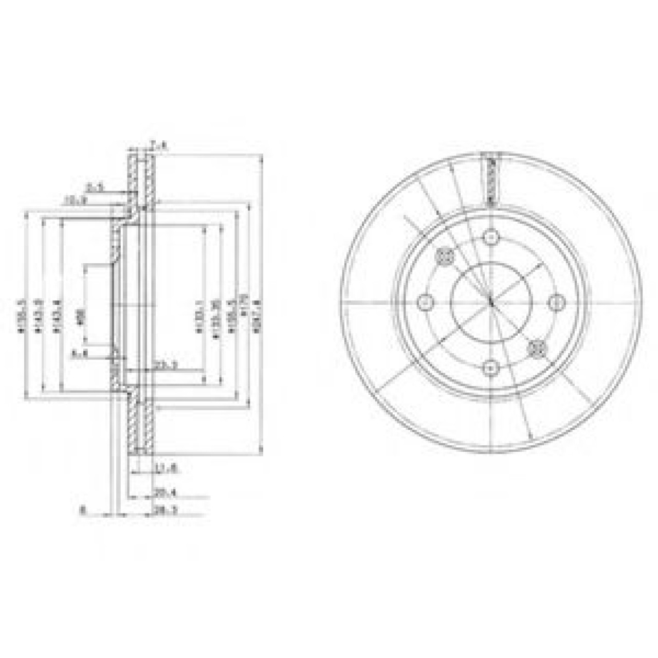 Disc frana PEUGEOT 206 limuzina (2007 - 2016) DELPHI BG2444 piesa NOUA