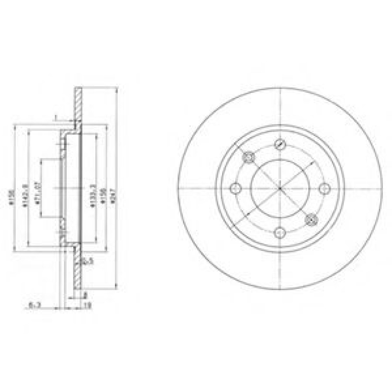 Disc frana PEUGEOT 206 limuzina (2007 - 2016) DELPHI BG2800 piesa NOUA