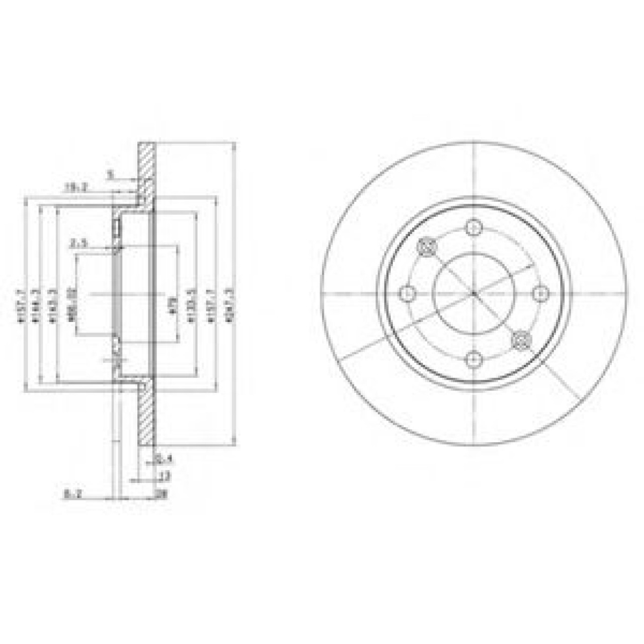 Disc frana PEUGEOT 206 SW (2E/K) (2002 - 2016) DELPHI BG3364 piesa NOUA