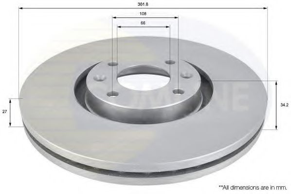 Disc frana PEUGEOT 207 SW (WK) (2007 - 2016) COMLINE ADC1574V piesa NOUA