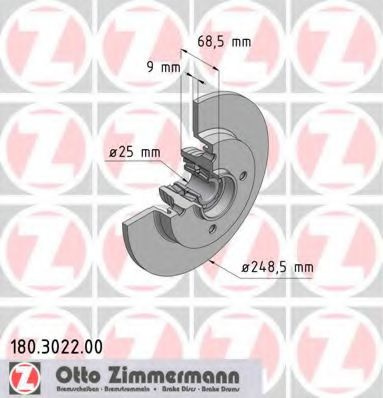Disc frana PEUGEOT 207 (WA, WC) (2006 - 2016) ZIMMERMANN 180.3022.00 piesa NOUA