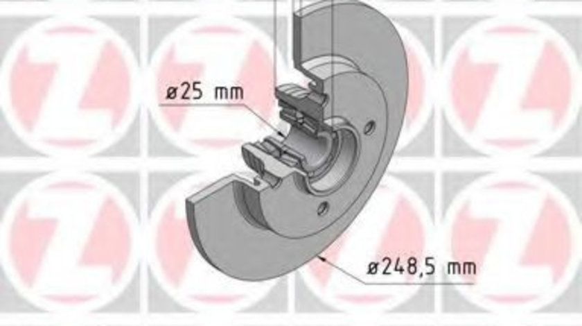 Disc frana PEUGEOT 207 (WA, WC) (2006 - 2016) ZIMMERMANN 180.3022.00 piesa NOUA