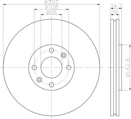 Disc frana PEUGEOT 208 caroserie (US) (2012 - 2016) TEXTAR 92168503 piesa NOUA