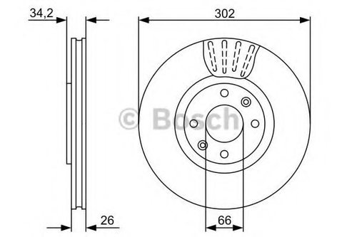 Disc frana PEUGEOT 208 caroserie (US) (2012 - 2016) BOSCH 0 986 479 548 piesa NOUA