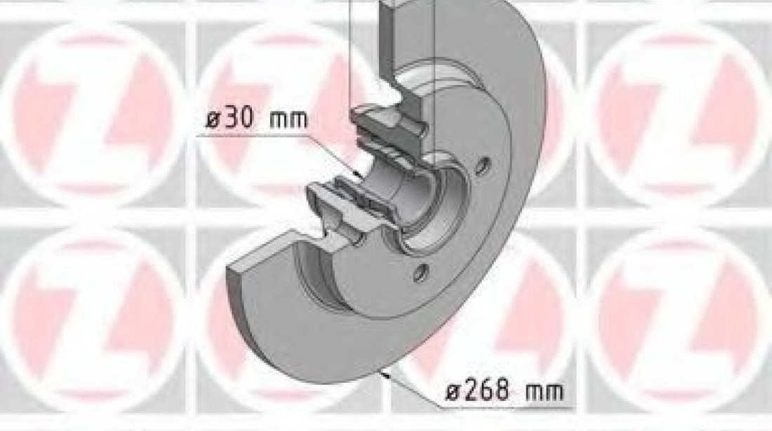 Disc frana PEUGEOT 3008 (2009 - 2016) ZIMMERMANN 180.3024.00 piesa NOUA