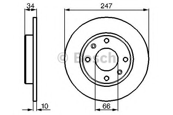 Disc frana PEUGEOT 306 (7B, N3, N5) (1993 - 2003) BOSCH 0 986 479 C54 piesa NOUA