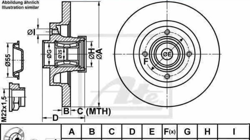 Disc frana PEUGEOT 307 3A/C ATE 24.0109-0150.2