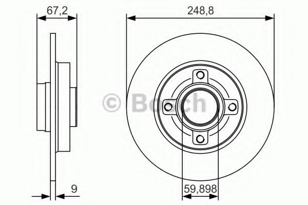 Disc frana PEUGEOT 307 SW (3H) (2002 - 2016) BOSCH 0 986 479 S42 piesa NOUA