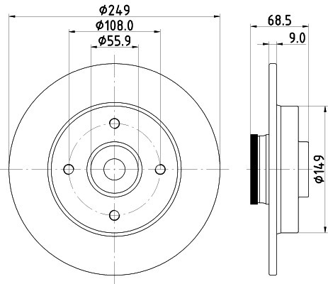 Disc frana PEUGEOT 307 SW (3H) (2002 - 2016) RINGER 0950004266 piesa NOUA