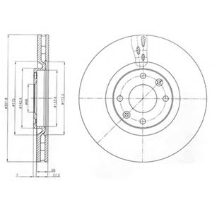 Disc frana PEUGEOT 308 CC (2009 - 2016) DELPHI BG4166 piesa NOUA
