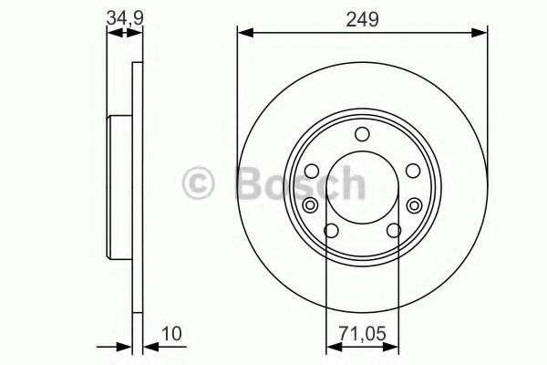 Disc frana PEUGEOT 308 II (2013 - 2016) BOSCH 0 986 479 C23 piesa NOUA