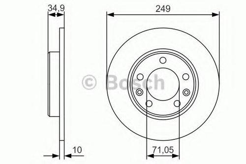 Disc frana PEUGEOT 308 II (2013 - 2016) BOSCH 0 986 479 C23 piesa NOUA