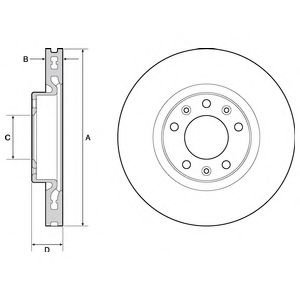 Disc frana PEUGEOT 308 II (2013 - 2016) DELPHI BG4669C piesa NOUA
