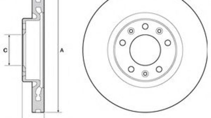 Disc frana PEUGEOT 308 II (2013 - 2016) DELPHI BG4669C piesa NOUA