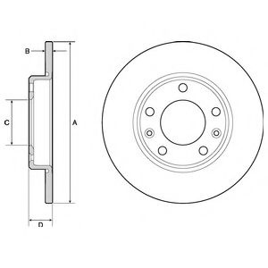 Disc frana PEUGEOT 308 II (2013 - 2016) DELPHI BG4670C piesa NOUA