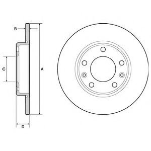 Disc frana PEUGEOT 308 II (2013 - 2016) DELPHI BG4670C piesa NOUA