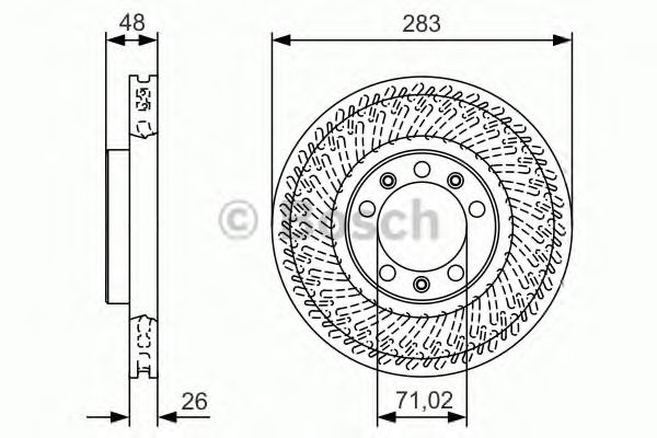 Disc frana PEUGEOT 308 II SW (2014 - 2016) BOSCH 0 986 479 C33 piesa NOUA