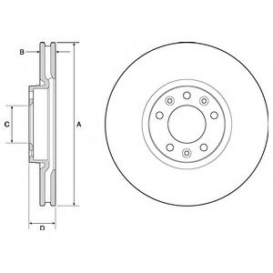 Disc frana PEUGEOT 308 II SW (2014 - 2016) DELPHI BG4696C piesa NOUA