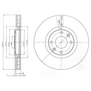 Disc frana PEUGEOT 308 SW (2007 - 2016) DELPHI BG4166 piesa NOUA
