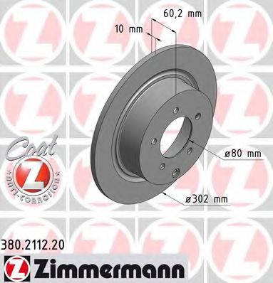 Disc frana PEUGEOT 4008 (2012 - 2016) ZIMMERMANN 380.2112.20 piesa NOUA