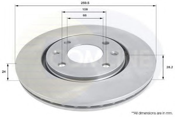 Disc frana PEUGEOT 406 (8B) (1995 - 2005) COMLINE ADC1523V piesa NOUA