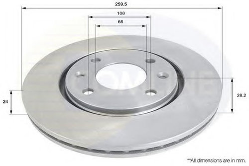 Disc frana PEUGEOT 406 (8B) (1995 - 2005) COMLINE ADC1523V piesa NOUA