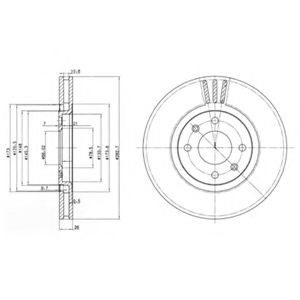 Disc frana PEUGEOT 406 (8B) (1995 - 2005) DELPHI BG2872 piesa NOUA