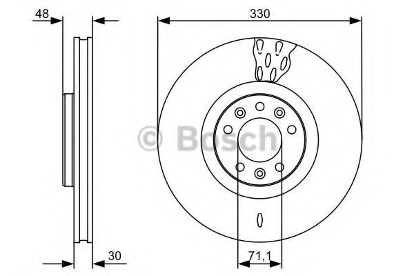 Disc frana PEUGEOT 407 (6D) (2004 - 2016) BOSCH 0 986 479 529 piesa NOUA