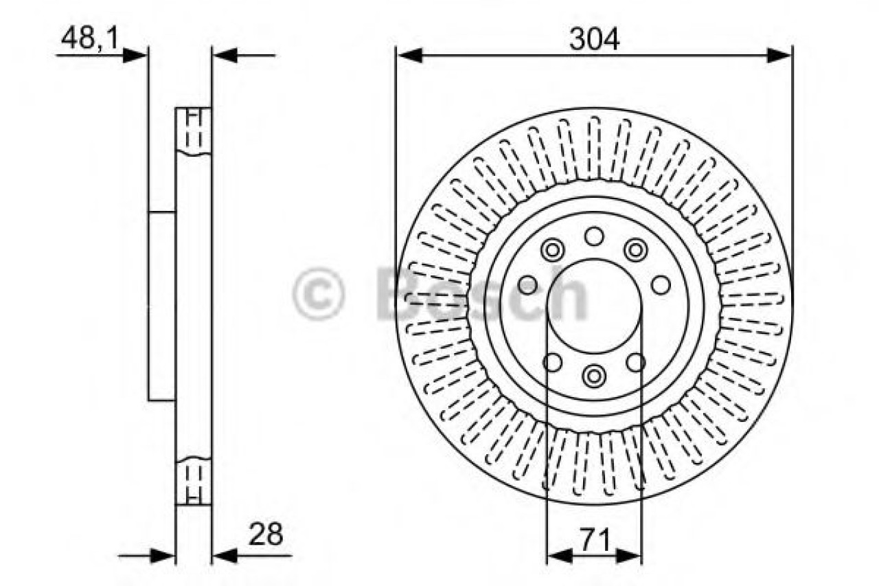 Disc frana PEUGEOT 407 SW (6E) (2004 - 2016) BOSCH 0 986 479 A89 piesa NOUA